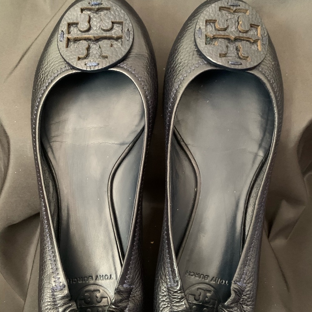 Size 10.5 Navy Blue Tory Burch Flats